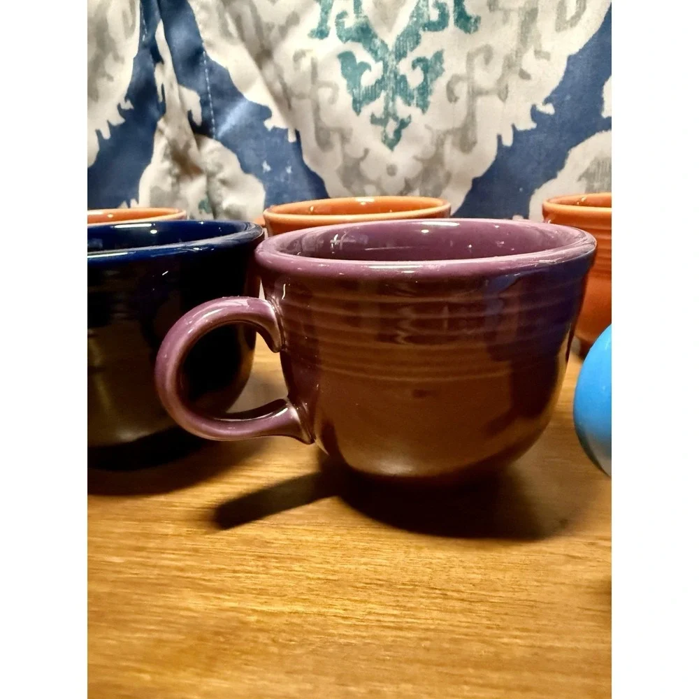 Vintage‎ Fiestawear: 6  Tea Cups Blue, Purple, Orange